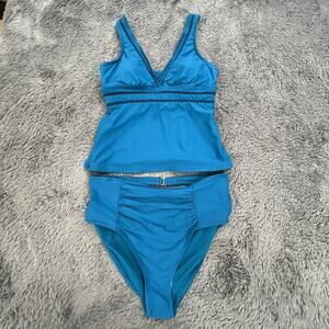 Time And Tru 2-Piece Bathing Suit Womens Medium 8-10 Blue - NEW